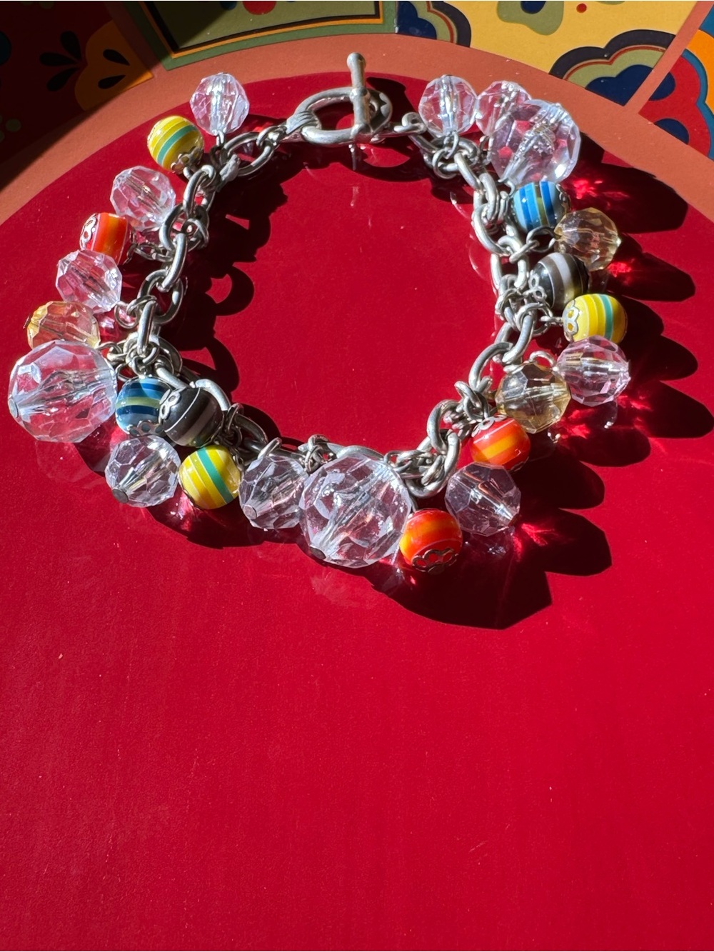 ✨BUNDLE 5 ITEMS FOR $20✨Multicolor Bead & Crystal Charm Bracelet